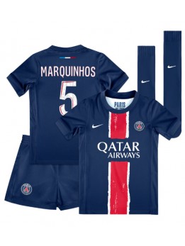 Paris Saint-Germain Marquinhos #5 Replika Hemmakläder Barn 2024-25 Kortärmad (+ byxor)